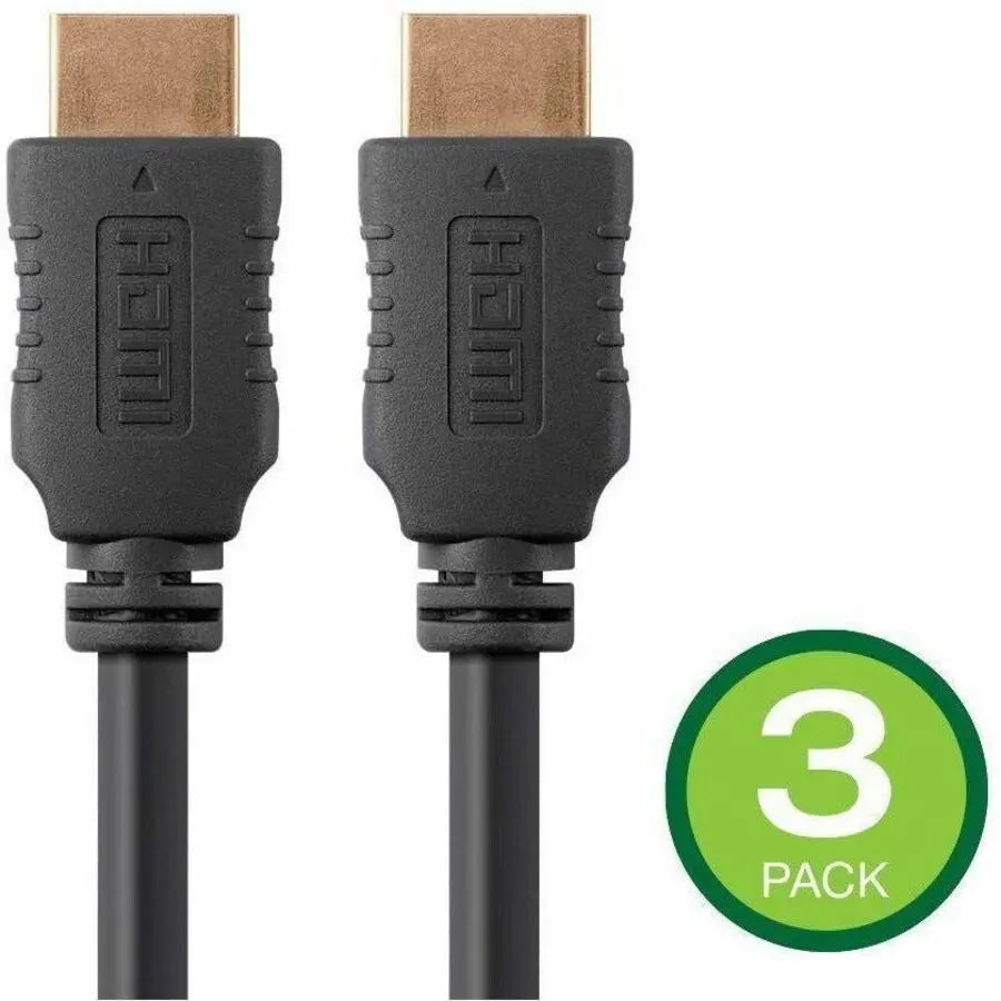 Monoprice Inc HDMI Data Transfer Cable 39555 - 3 Pack, High-Speed 4K60Hz Support with HDR and Dolby Vision Compatibility