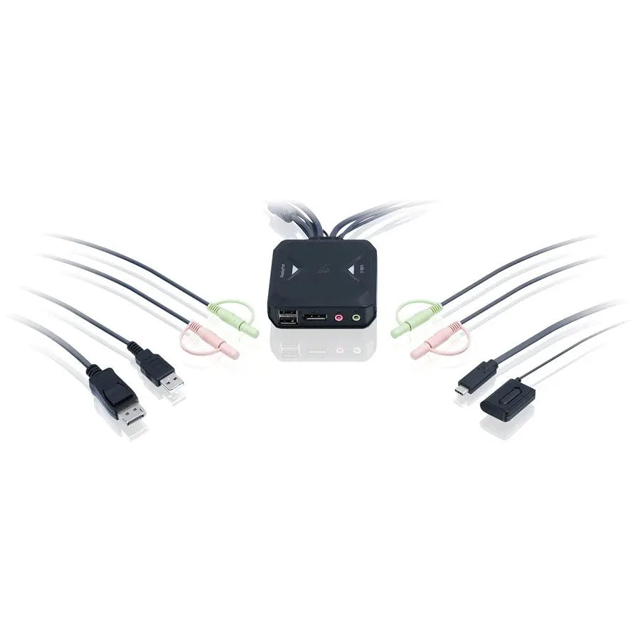 IOGEAR GCS82DPC 2-Port 4K Hybrid KVM Switch with DisplayPort, USB-C & Audio