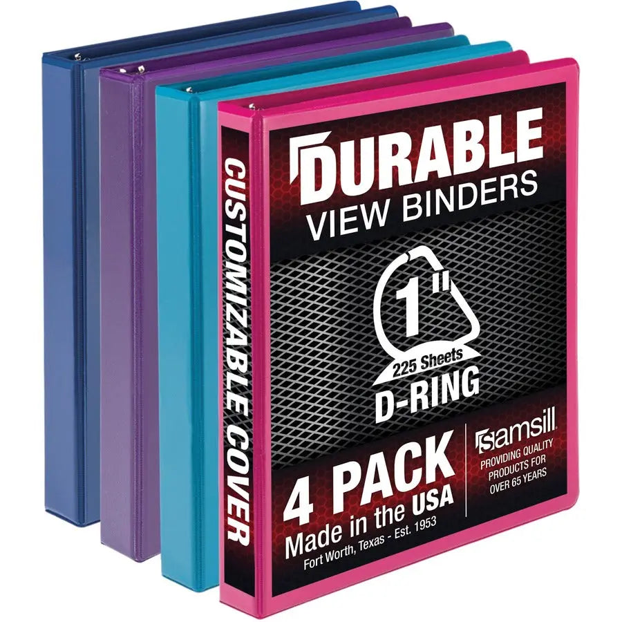 Samsill Durable 1 Inch View Binder MP46439 – Made in the USA with Clear Overlay and D-Ring Design