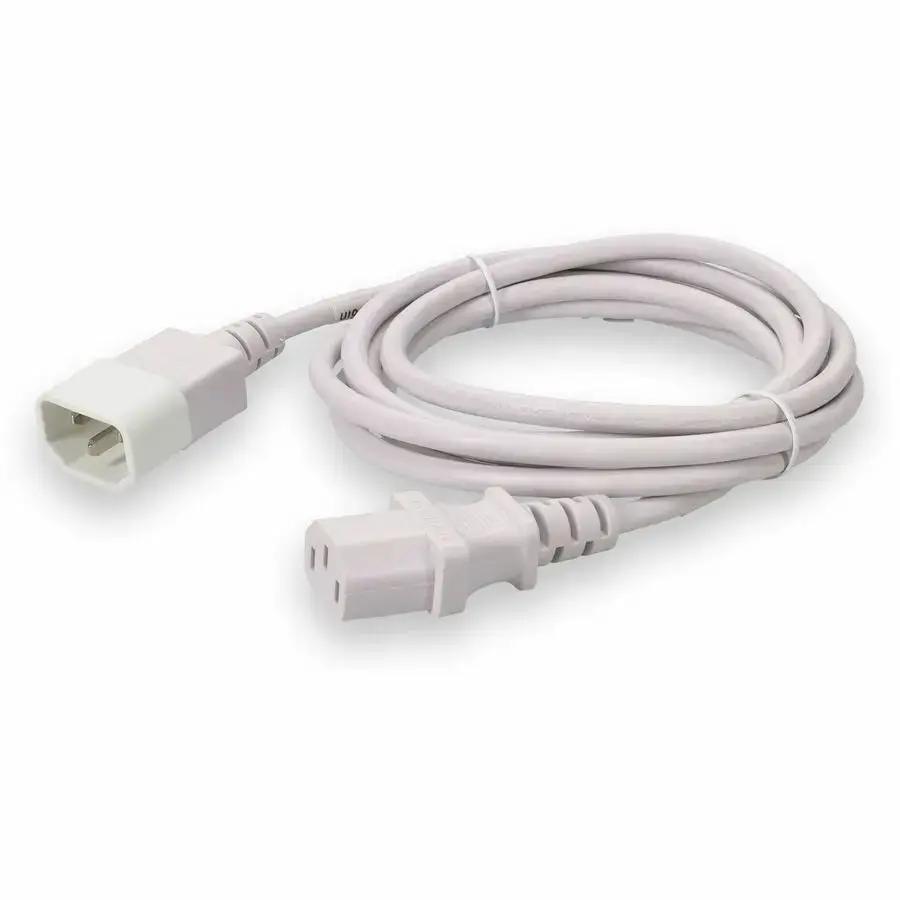 AddOn 4ft IEC C13 to IEC C14 Power Extension Cable - White, 18AWG, 10A, 120V by AddOn
