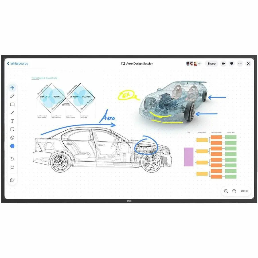 DTEN ONboard DBR1455E-WB Collaboration Display - 4K Multi-Touch Interactive Whiteboard for Seamless Hybrid Meetings