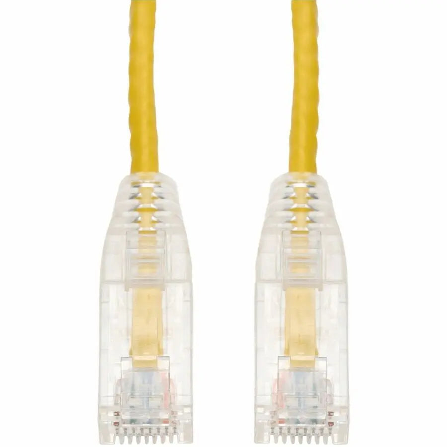 AddOn 30ft Yellow CAT 6A Slim PVC Ethernet Cable with Snagless Clear-Claw RJ-45 Connectors