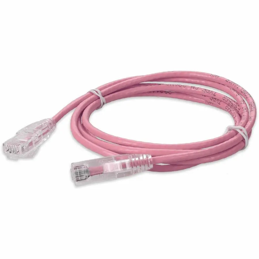 AddOn 1ft Pink CAT 6A Slim PVC Ethernet Cable with RJ-45 Male Connectors