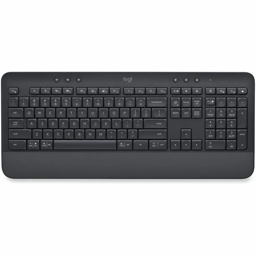 Logitech Signature K650 Comfort Full-Size Wireless Keyboard with Wrist Rest, BLE Bluetooth or Logi Bolt, Graphite