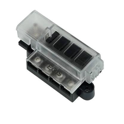 Egis Mobile Electric RT Fuse Block - 4 Circuit with Cover for Automotive and Marine Applications