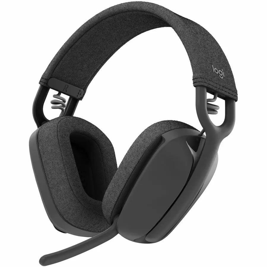 Logitech Zone Vibe 100 Wireless Over Ear Headphones, Noise Canceling Microphone, Advanced Multipoint Bluetooth Headset, Graphite