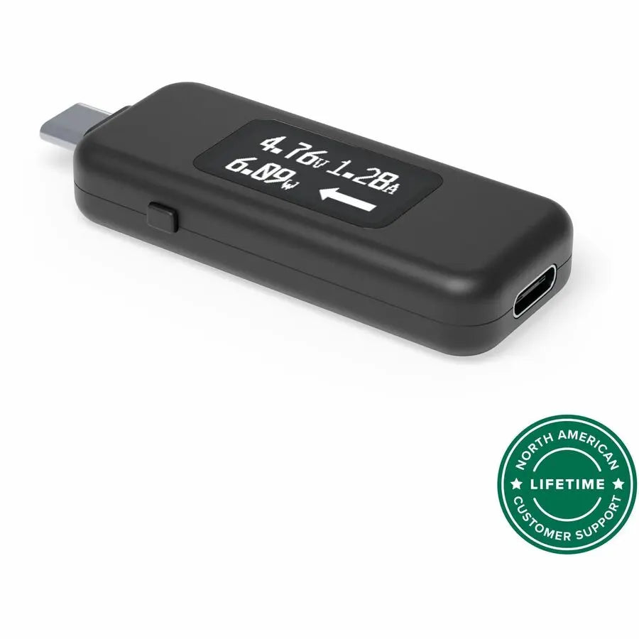 Plugable USBC-VAMETER3 USB-C Power and Voltage Tester – 240W Bidirectional USB-C Voltage Meter with OLED Display