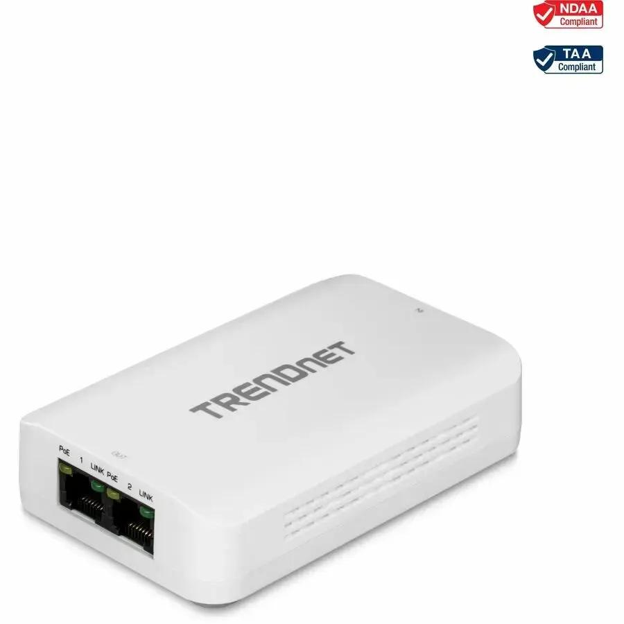 TRENDnet TPE-BE200 2-Port Gigabit PoE++ Extender for Ethernet Networks by TRENDnet
