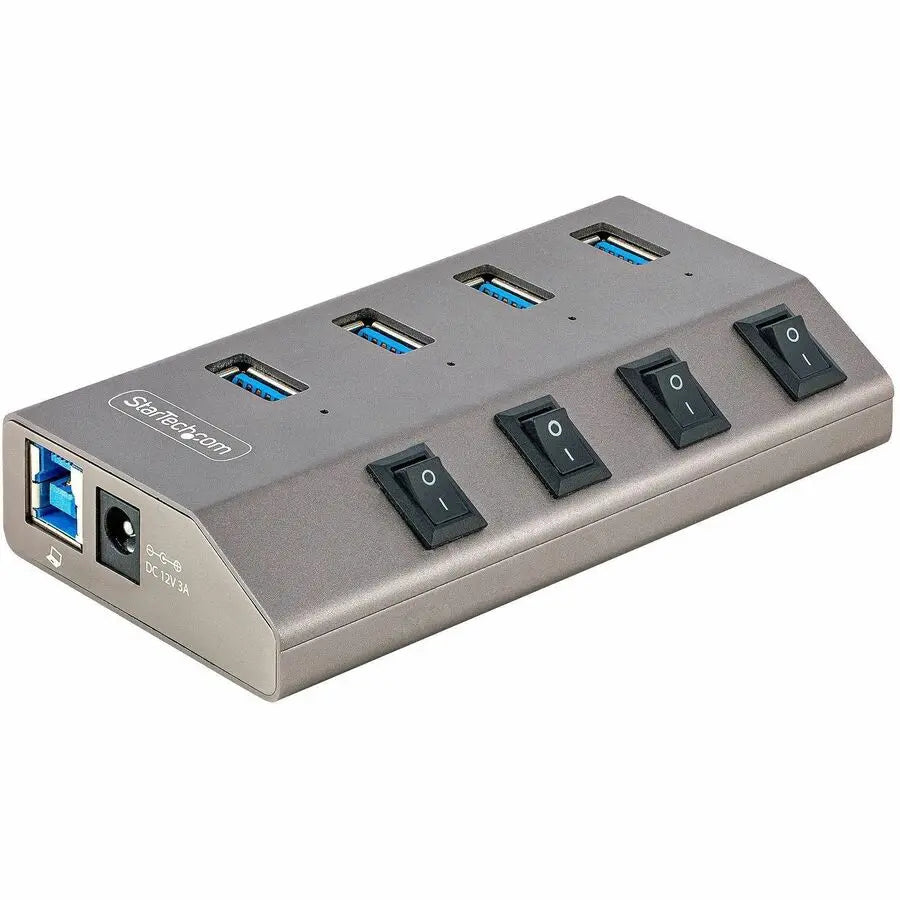 StarTech.com 4-Port Self-Powered USB 3.2 Gen 1 Hub with On/Off Switches for Desktop and Laptop