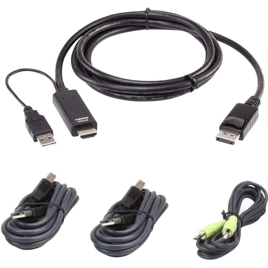 ATEN Technologies 2L-7D02UHDPX4 1.8M USB Universal Secure KVM Cable Kit for DisplayPort Switches