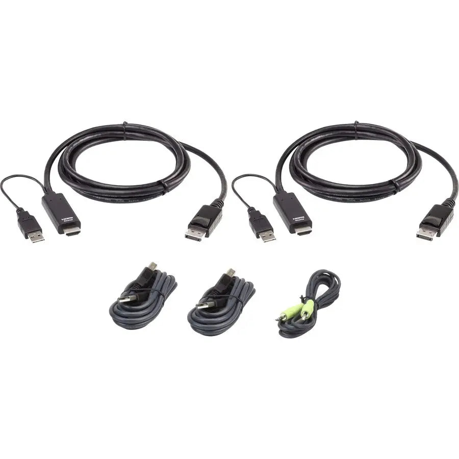 ATEN 1.8M USB Universal Dual Display Secure KVM Cable Kit - Part #2L7D02UHDPX5