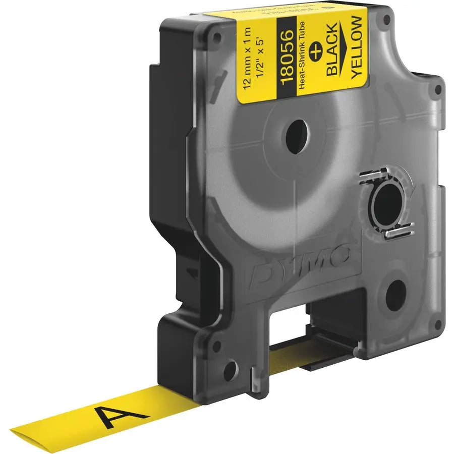 Dymo Heat Shrink Tube Label – Yellow Polyolefin Wire & Cable Label for Thermal Transfer Printers