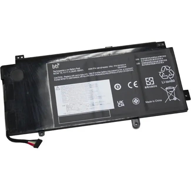 BTI Battery for Lenovo Yoga Notebooks - 67Wh Li-Ion Replacement Battery Part 00HW008-BTI