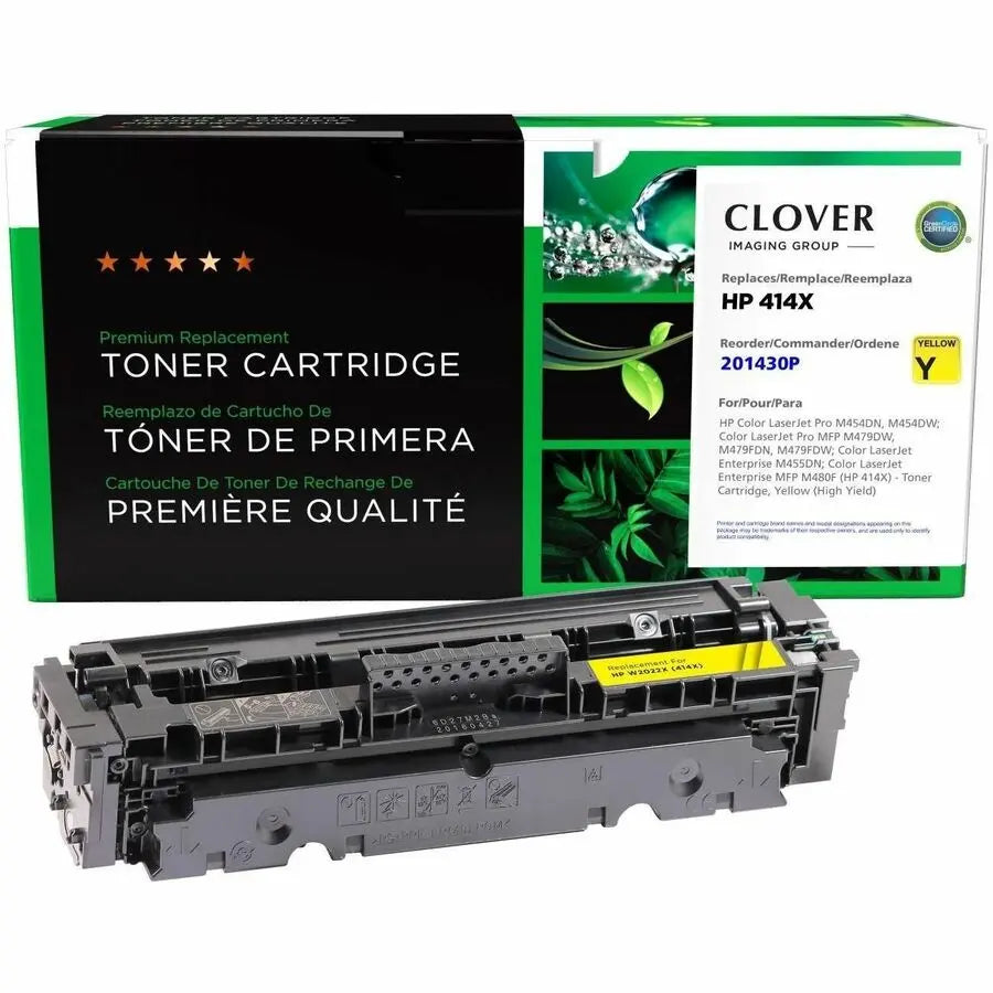 Clover Imaging Remanufactured High Yield Yellow Toner Cartridge for HP 414X (W2022X) - Eco-Friendly, OEM-Quality Performance