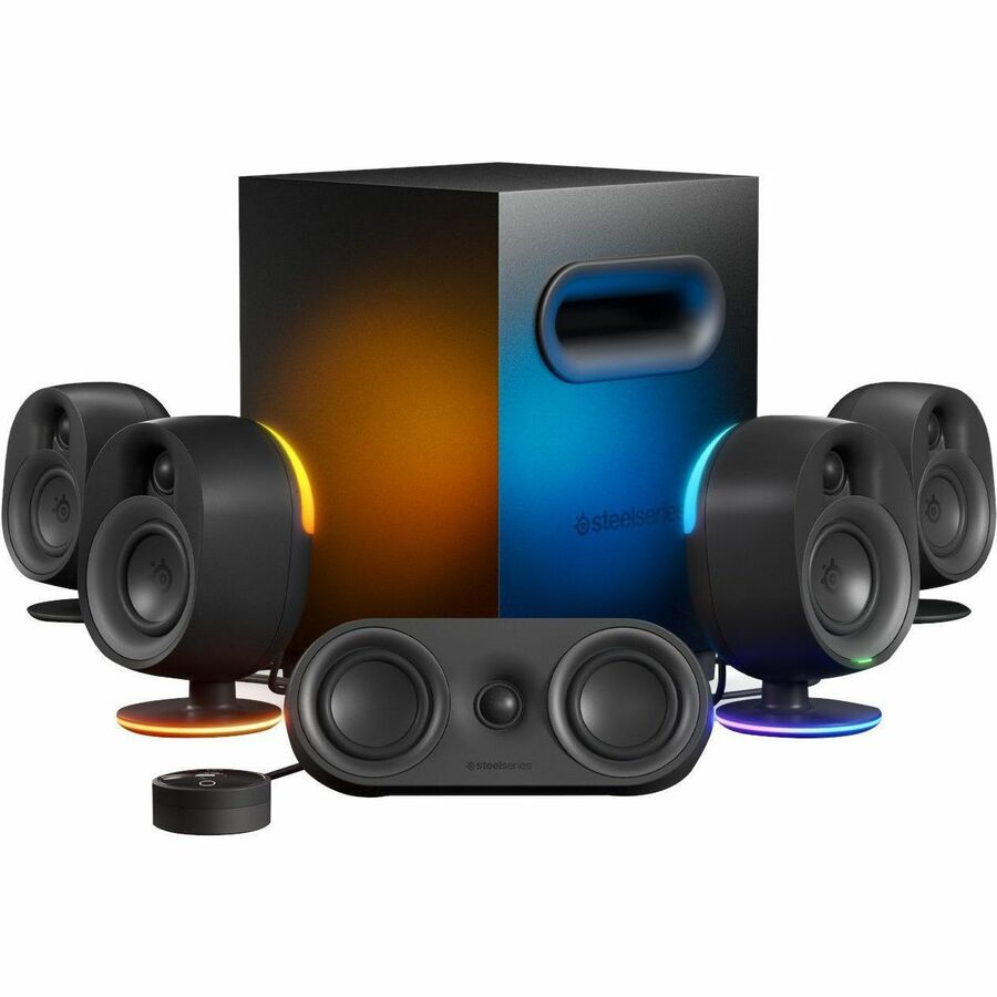 SteelSeries Arena 9 5.1 Bluetooth Speaker System with Wireless Rear Speakers and RGB Illumination