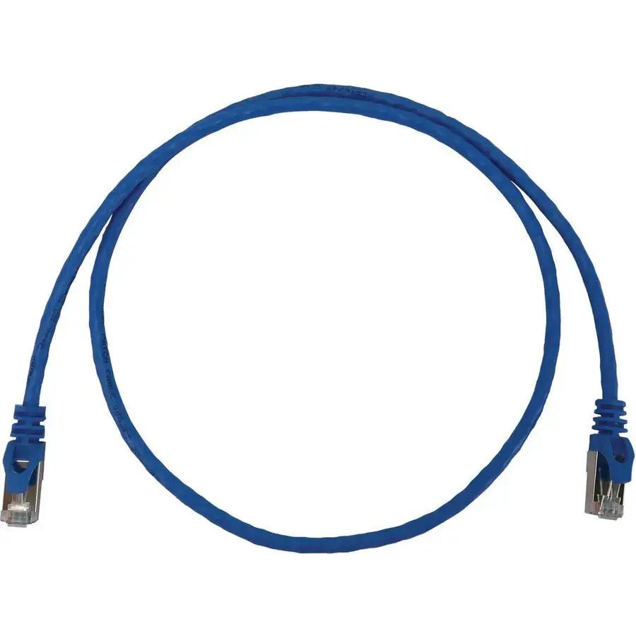 Eaton Tripp Lite Series Cat6a 10G Shielded Slim Ethernet Cable (RJ45 Male to Male), PoE, 3 ft, Blue by Eaton Corporation