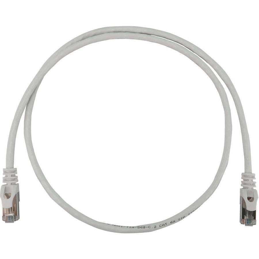 Tripp Lite by Eaton N262-S03-WH Cat6a 10G Shielded Snagless Ethernet Cable, RJ45 Male to Male, PoE, White, 3 ft