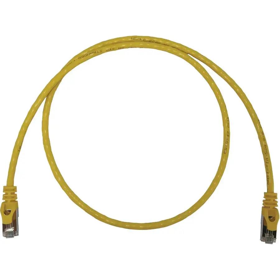 Eaton Tripp Lite Series Cat6a 10G Snagless Shielded Slim STP Ethernet Cable (RJ45 M/M), PoE, 3 ft, Yellow Cat6a shielded ethernet cable by Eaton Corporation
