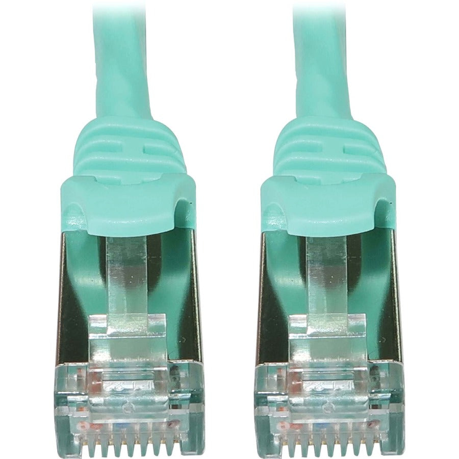 Eaton Tripp Lite Series N262-S10-AQ Cat6a 10G Shielded Slim STP Ethernet Cable, RJ45 Male to Male, PoE, Aqua
