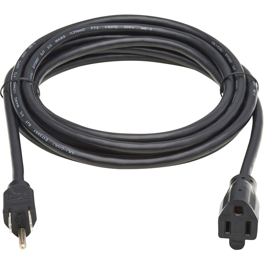 Eaton Tripp Lite P022-010-13A 10-Foot Power Extension Cord, NEMA 5-15P to NEMA 5-15R, 13A, 120V, Black