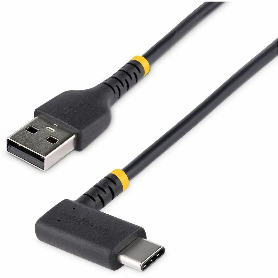 StarTech.com 6ft USB-A to USB-C Right Angle Charging and Data Transfer Cable - Rugged 3A Fast Charging, Sync & Compatibility