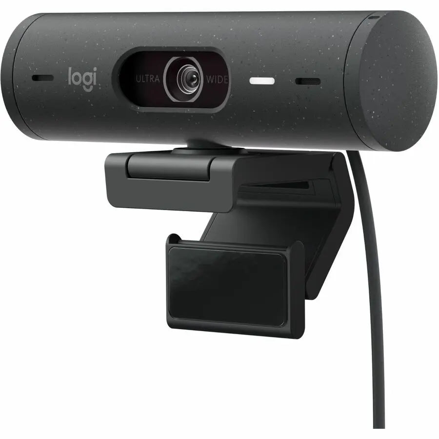 Logitech Brio 500 Full HD webcam, auto framing, noise-reducing mics, privacy shutter, streaming & video calling, Graphite