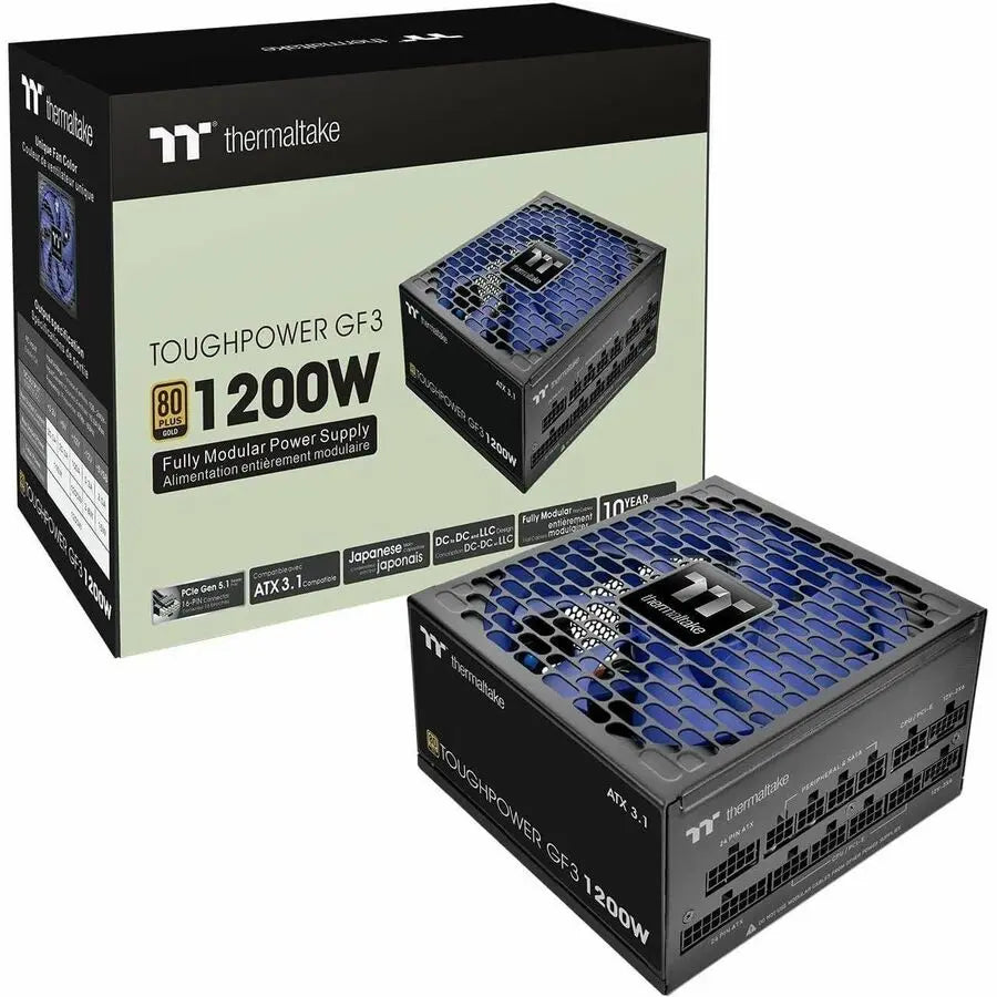 Thermaltake Toughpower GF3 1200W Power Supply – ATX 3.0 Compatible, 80 Plus Gold Certified, White Finish