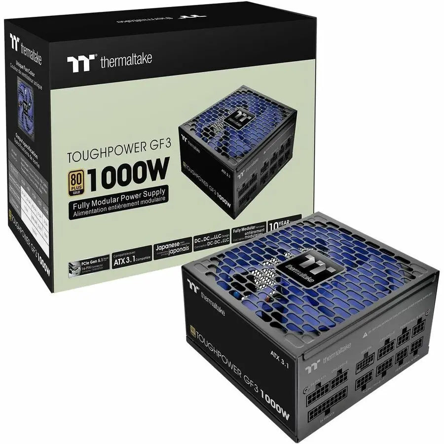 Thermaltake Toughpower GF3 1000W Power Supply - ATX 3.0 & PCIe Gen 5.0 Compatible, 80 Plus Gold Certified