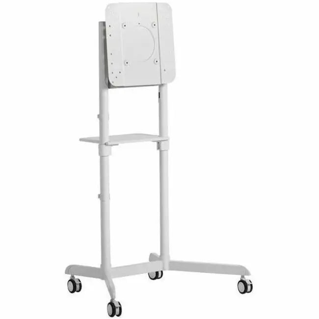 Atdec Mobile Display Cart with Rotation, Supports 70-Inch Screens, Steel Frame, White