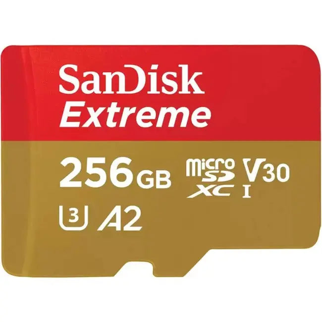 SanDisk Extreme microSDXC UHS-I Card 256GB with Up to 190MB/s Read and 130MB/s Write Speeds