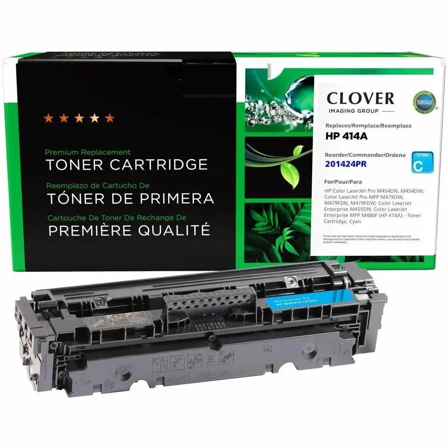 Clover Imaging Remanufactured Cyan Toner Cartridge HP 414A (W2021A) for HP LaserJet Enterprise M455DN & MFP M480F