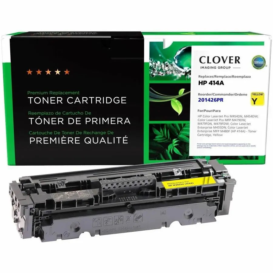 Clover Imaging Remanufactured Yellow Toner Cartridge for HP 414A (W2022A) - Reliable LaserJet Printing Solution