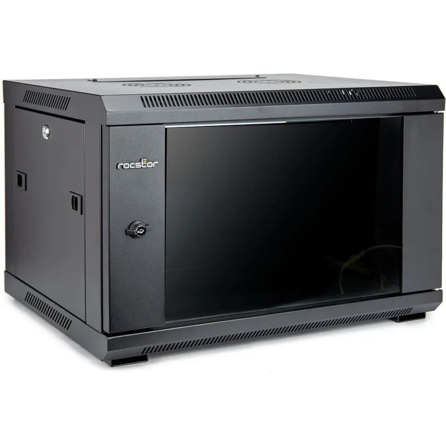 Rocstor SolidRack 6U Wall Mount Rack Enclosure with Tempered Glass Door – Model Y10E001-B1