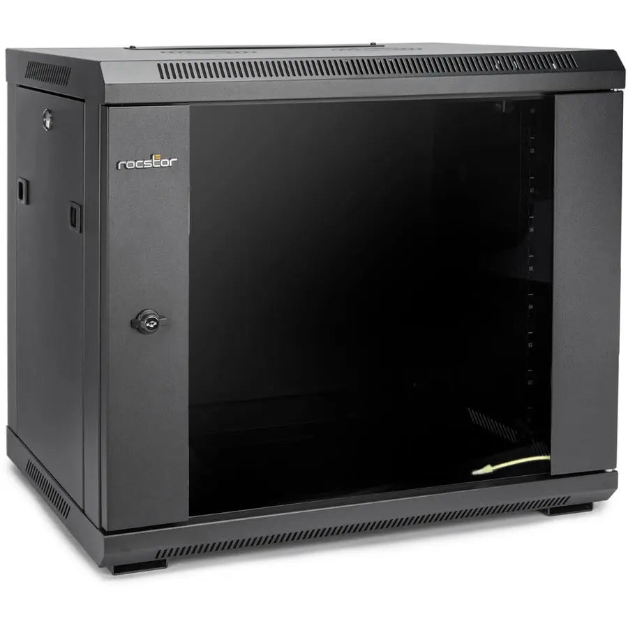 Rocstor SolidRack Wall Mount Rack Enclosure Y10E002-B1 for Secure Network Equipment Storage
