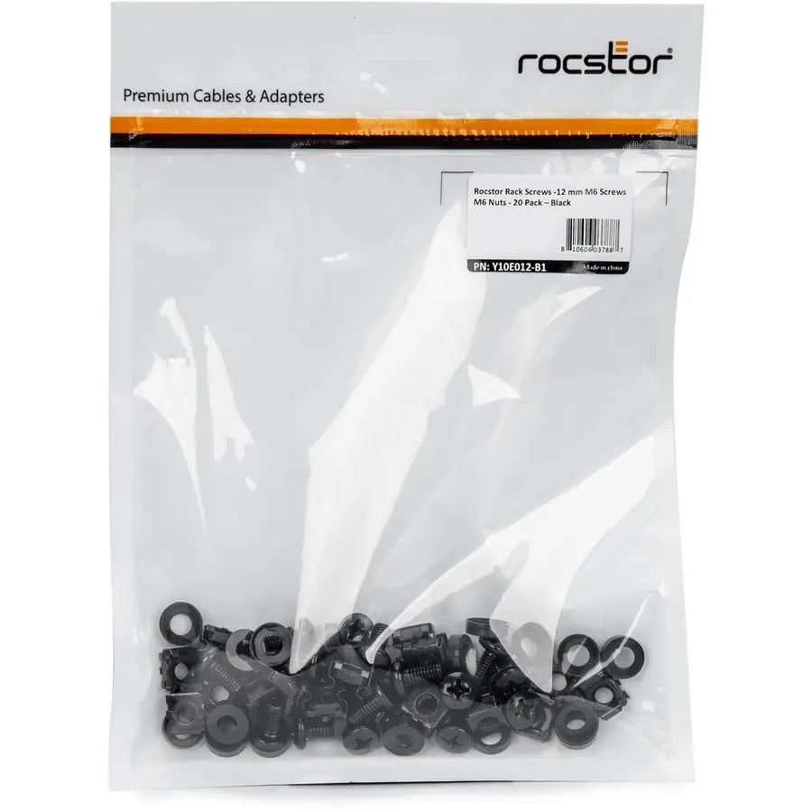 Rocstor M6 Rack Screws and Cage Nut Kit – 20 Pack with Installation Tool for Server and Network Racks