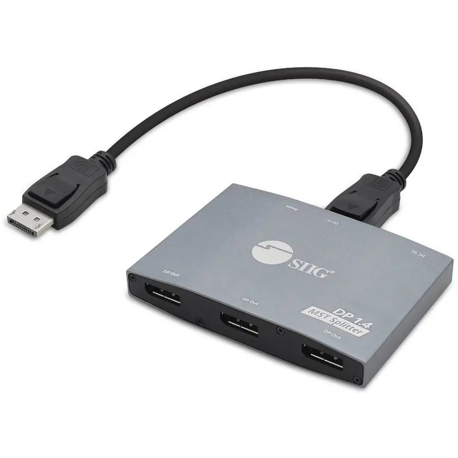 SIIG 1x3 DisplayPort 1.4 MST Video Splitter Hub - Supports Triple 4K Displays with 32.4Gbps Bandwidth