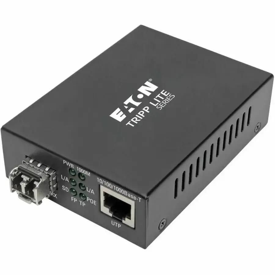 Eaton Tripp Lite Series Gigabit Multimode Fiber to Ethernet Media Converter N785-INT-PLCMM1 with PoE+ Support by Eaton Corporation