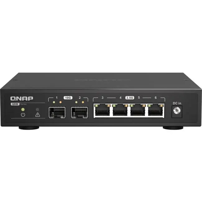 QNAP Systems QSW-2104-2S-A-US 2.5GbE Unmanaged Ethernet Switch for High-Speed Network Expansion