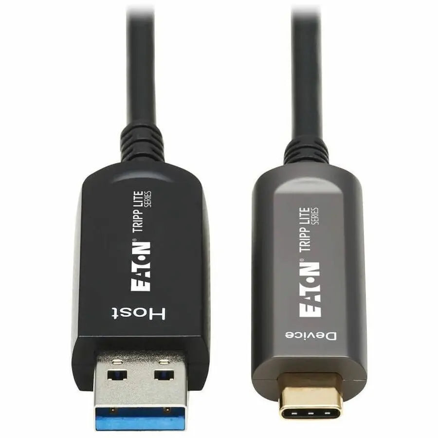 Eaton Tripp Lite Series USB-A to USB-C Fiber Optic Data Transfer Cable, 10 ft. – USB 3.2 Gen 2, Plenum Rated, Black