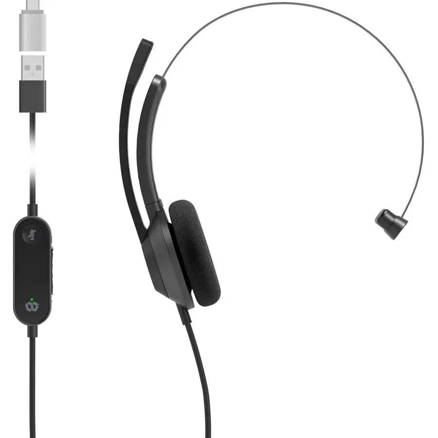 Cisco Headset 321 Wired Single On-Ear Carbon Black USB-A | Clear Audio, Noise Cancellation, Webex Button