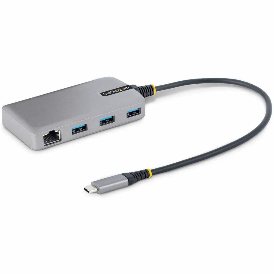 StarTech.com USB/Ethernet Combo Hub with 3 USB-A Ports and Gigabit Ethernet - Space Gray by StarTech.com