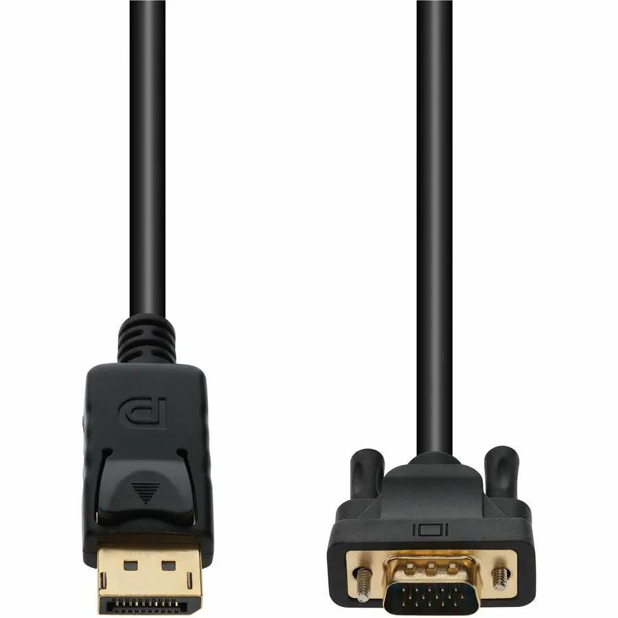 AddOn 2m DisplayPort 1.2 (Male) to VGA (Male) Black Cable, 1080P 60Hz by AddOn