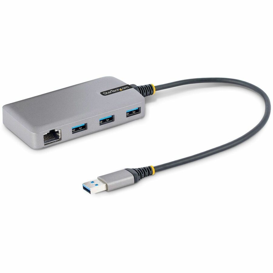 StarTech.com USB/Ethernet Combo Hub with 3 USB-A Ports and Gigabit Ethernet - Portable, Space Gray