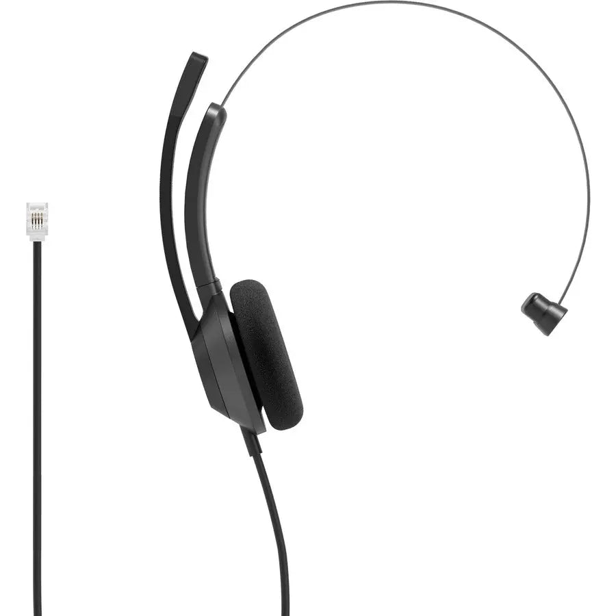 Cisco Headset 321 Wired Single On-Ear Carbon Black RJ9 - Comfortable Office Audio with Noise Cancellation and Webex Button