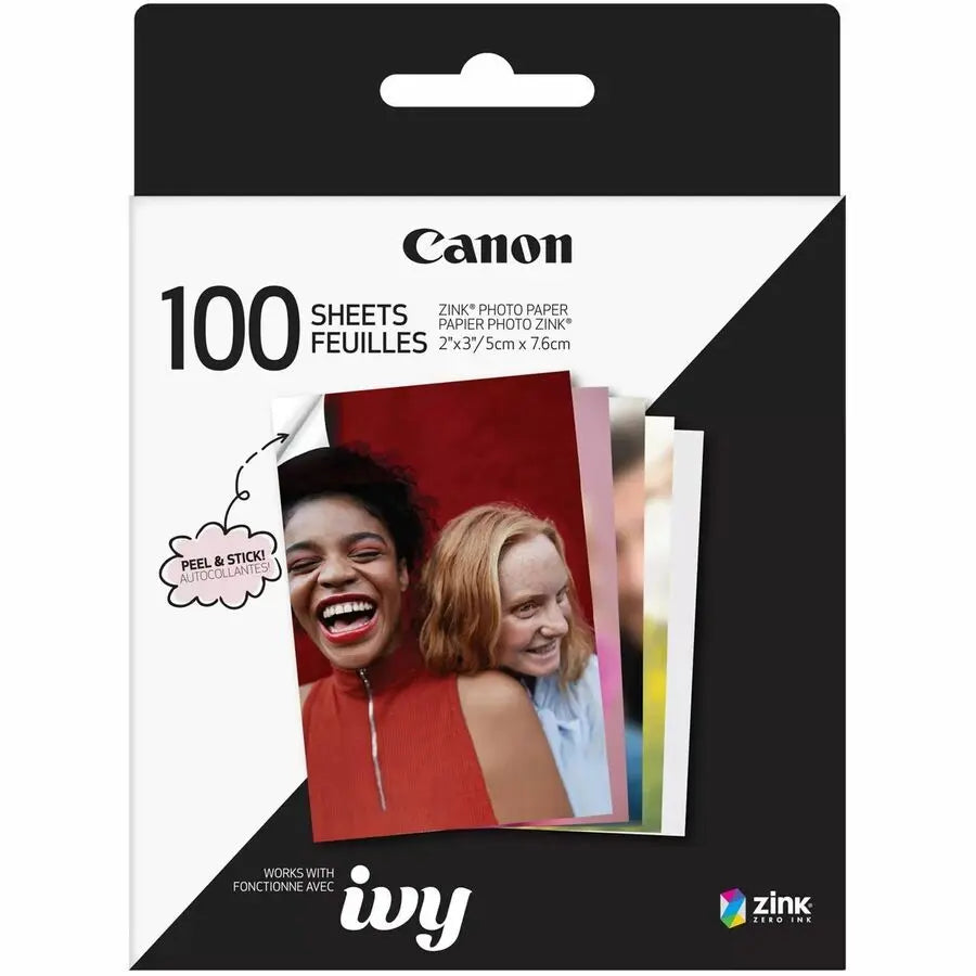 Canon ZINK Photo Paper Pack (6135C001) – 2" x 3" Peel-and-Stick Sheets for Canon IVY Mini Printer