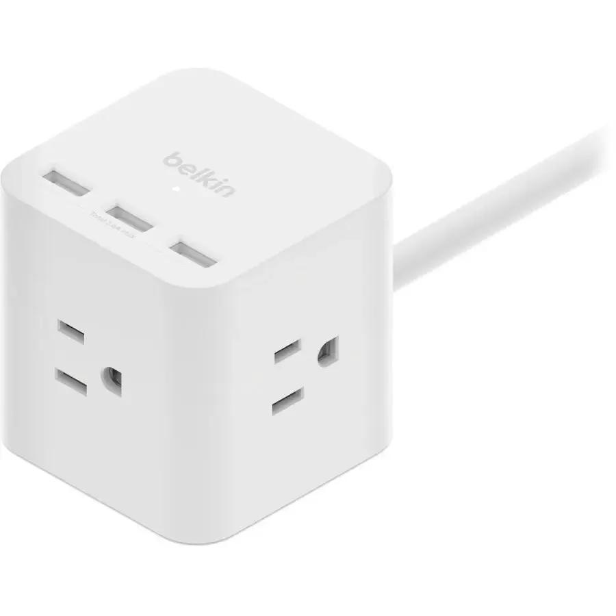 Belkin 3-Outlet Power Cube with 5-Foot Cord and USB-A Ports for Multiple Devices by Belkin International, Inc