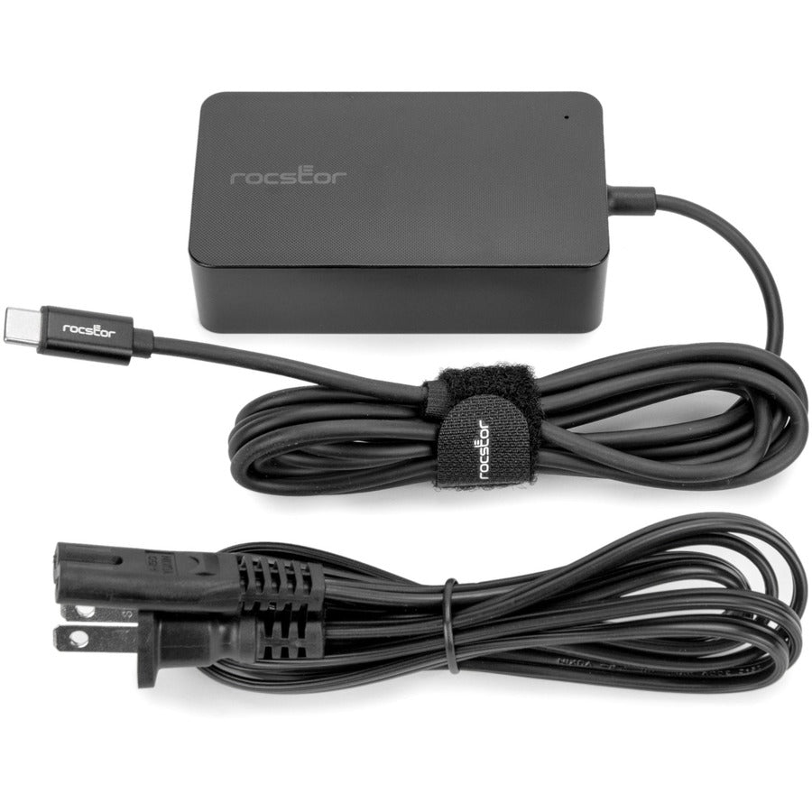 Rocstor 65W Smart USB-C Laptop Power Adapter Charger – Compatible with MacBook, Dell, Lenovo, HP, Microsoft Surface & More