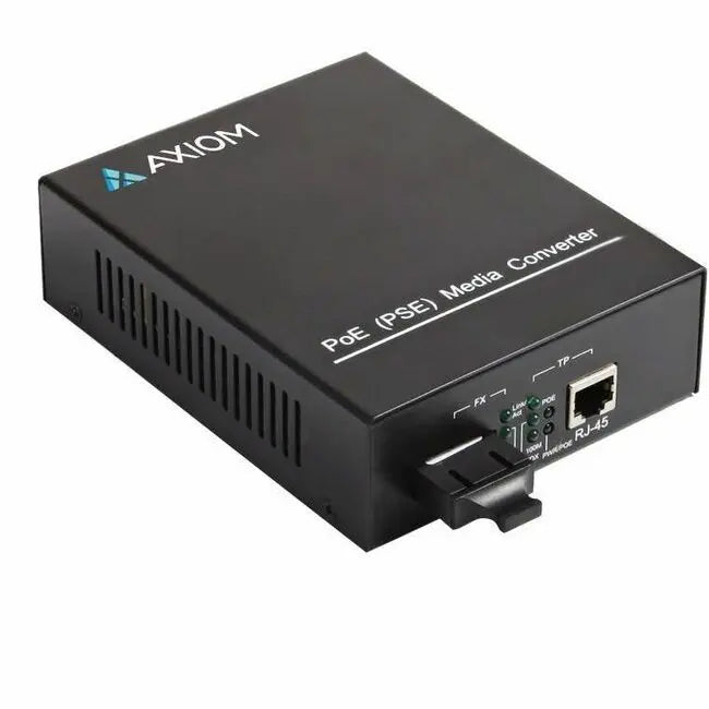 Axiom Memory Solutions 1Gbps PoE+ RJ45 to 1000Base-LX Fiber Media Converter -SMF, LC, 20km, 1310nm