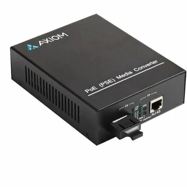Axiom 1Gbps PoE+ RJ45 to 1000Base-LX Fiber Media Converter - SMF, LC, 20km (Part Number: MCP32-T2-S3L20-AX) by AXIOM