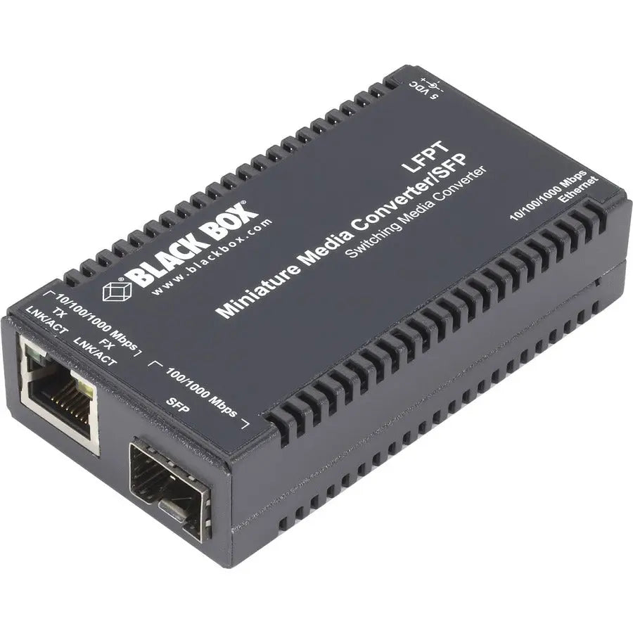 Black Box Multipower Miniature Transceiver/Media Converter LGC135A-R3 for 10/100/1000 Mbps Copper to Fiber Networking